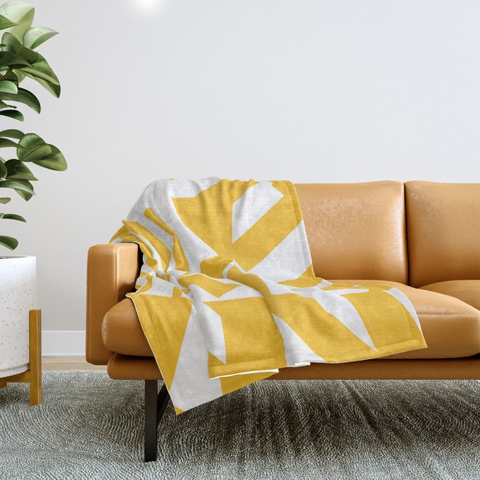 Geometric Pattern 04 Yellow Throw Blanket Gallery Image 1