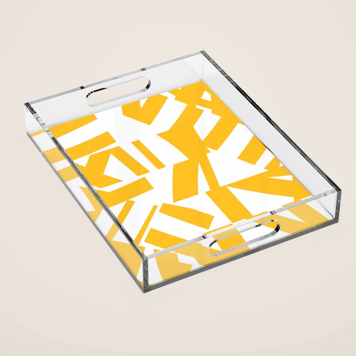 Geometric Pattern 04 Yellow Acrylic Tray Gallery Image 1