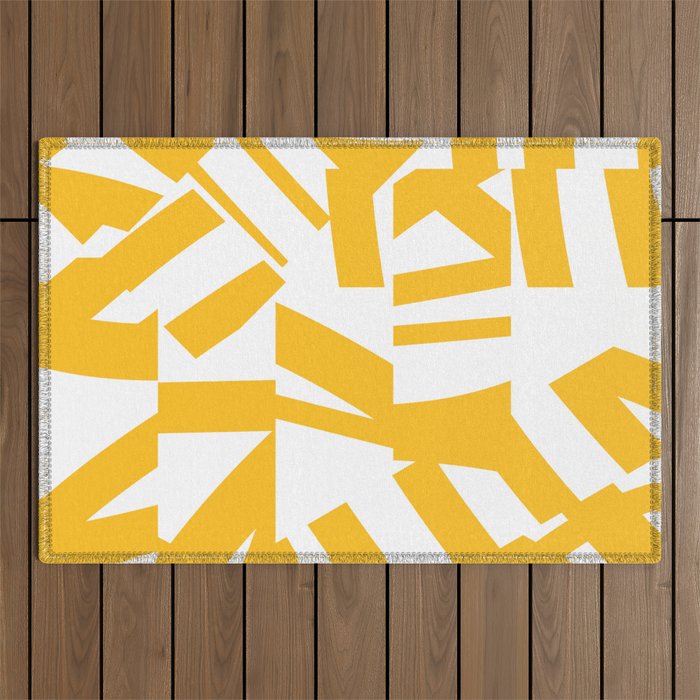 Geometric Pattern 04 Yellow Outdoor Rug Gallery Image 1