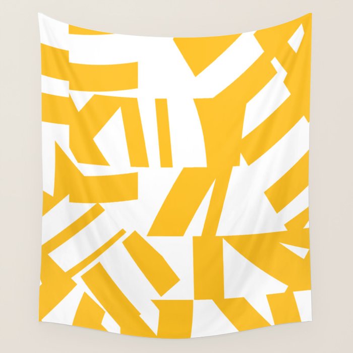 Geometric Pattern 04 Yellow Wall Tapestry Gallery Image 1