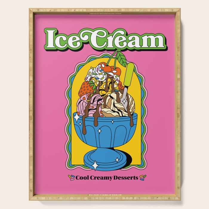 Vintage style Ice Cream Serving Tray Gallery Image 1