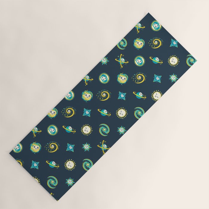 Pastel space pattern - dark Yoga Mat Gallery Image 1