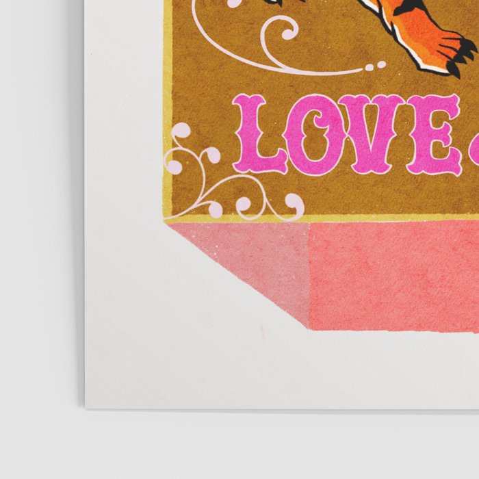All is Fair in Love and War Vintage Matchbox Mustard & Pink Palette with Tiger Poster Gallery Image 3