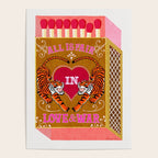 All is Fair in Love and War Vintage Matchbox Mustard & Pink Palette with Tiger Poster Gallery Image 4