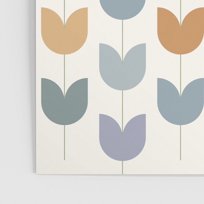 Spring Tulips XI Natural Multicolor Mid Century Flowers Poster Gallery Image 3