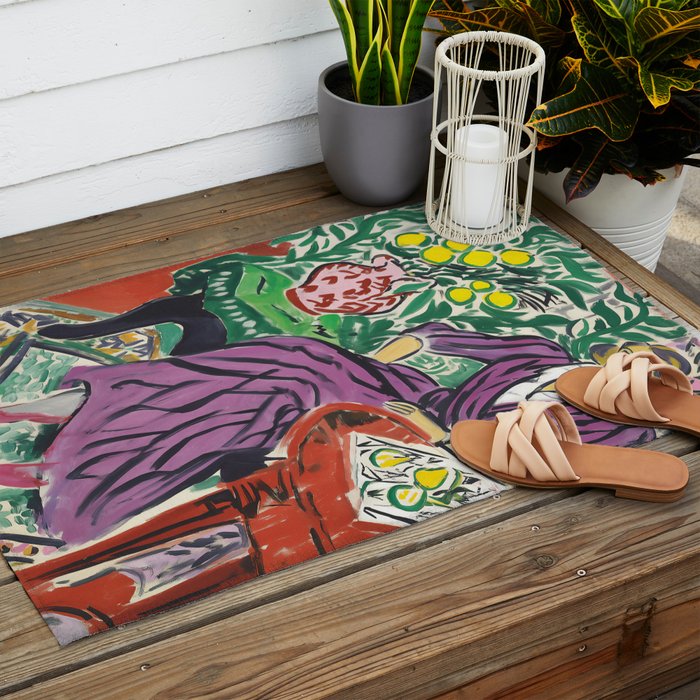 Purple Elegance in Garden Room Outdoor Rug Gallery Image 2
