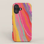 Bold Abstract Color Flow in Neon and Sunset Tones iPhone Case Gallery Image 1