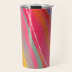Bold Abstract Color Flow in Neon and Sunset Tones Travel Mug Gallery Image 1