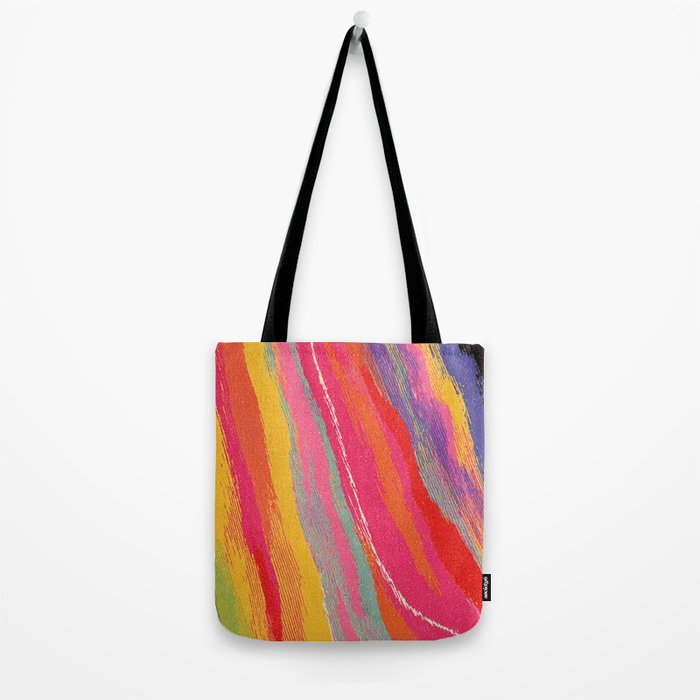 Bold Abstract Color Flow in Neon and Sunset Tones Tote Bag Gallery Image 2