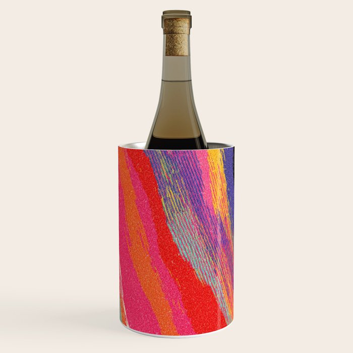 Bold Abstract Color Flow in Neon and Sunset Tones Wine Chiller Gallery Image 3