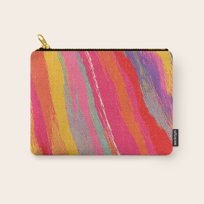 Bold Abstract Color Flow in Neon and Sunset Tones Carry All Pouch Gallery Image 1