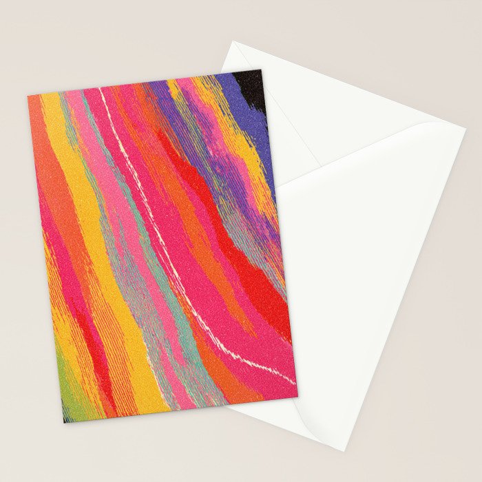 Bold Abstract Color Flow in Neon and Sunset Tones Stationery Card Gallery Image 2