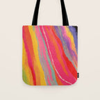 Bold Abstract Color Flow in Neon and Sunset Tones Tote Bag Gallery Image 1