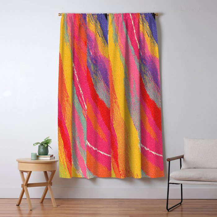 Bold Abstract Color Flow in Neon and Sunset Tones Window Curtain Gallery Image 5