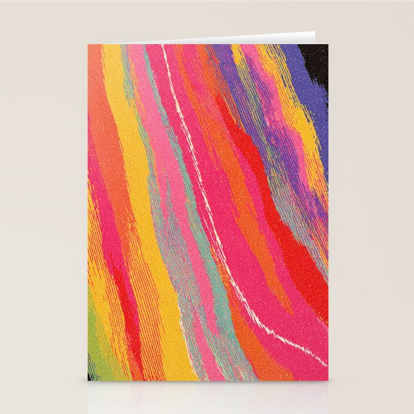 Bold Abstract Color Flow in Neon and Sunset Tones Stationery Card Gallery Image 2