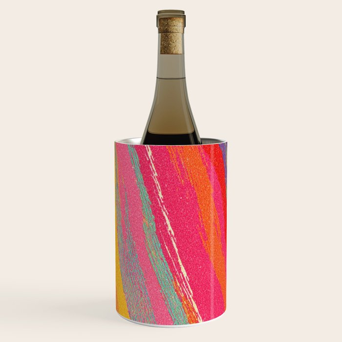 Bold Abstract Color Flow in Neon and Sunset Tones Wine Chiller Gallery Image 1
