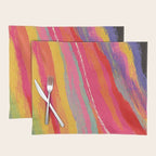 Bold Abstract Color Flow in Neon and Sunset Tones Placemat Gallery Image 1
