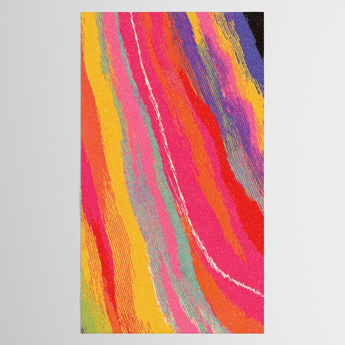 Bold Abstract Color Flow in Neon and Sunset Tones Tablecloth Gallery Image 2