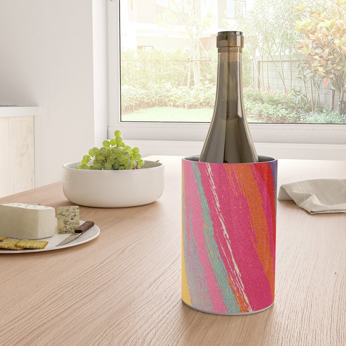 Bold Abstract Color Flow in Neon and Sunset Tones Wine Chiller Gallery Image 4