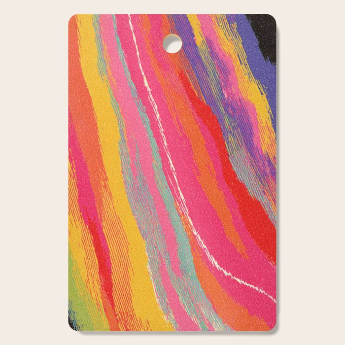 Bold Abstract Color Flow in Neon and Sunset Tones Cutting Board Gallery Image 1