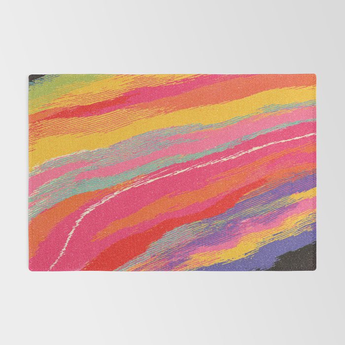 Bold Abstract Color Flow in Neon and Sunset Tones Rug Gallery Image 2