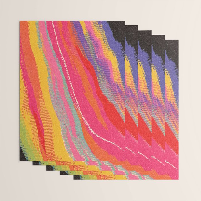 Bold Abstract Color Flow in Neon and Sunset Tones Wrapping Paper Gallery Image 3