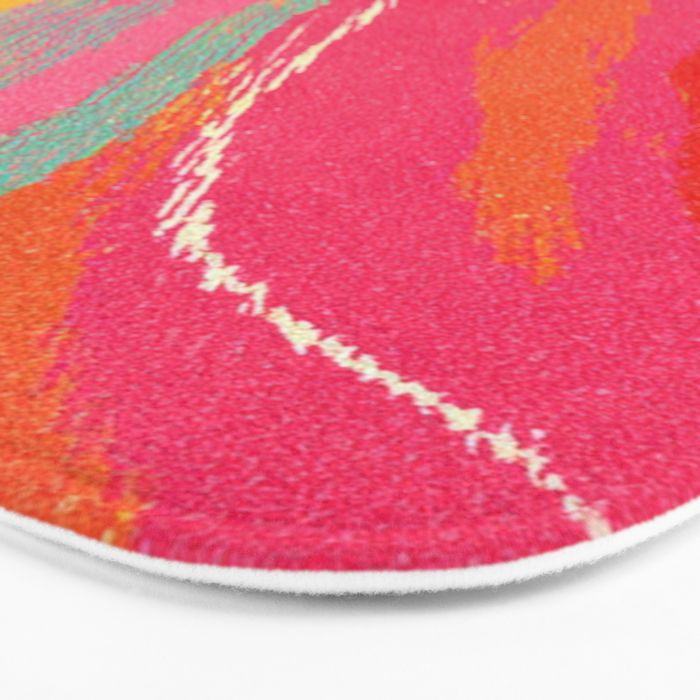 Bold Abstract Color Flow in Neon and Sunset Tones Bath Mat Gallery Image 3
