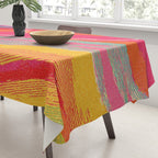 Bold Abstract Color Flow in Neon and Sunset Tones Tablecloth Gallery Image 3