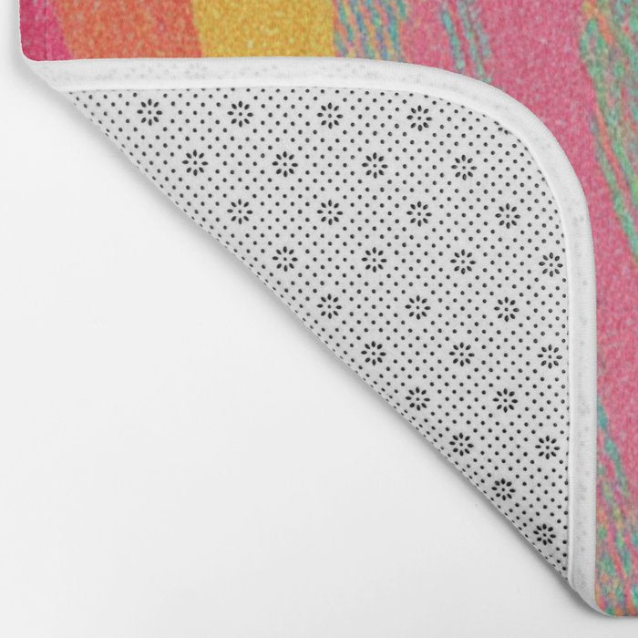Bold Abstract Color Flow in Neon and Sunset Tones Bath Mat Gallery Image 2