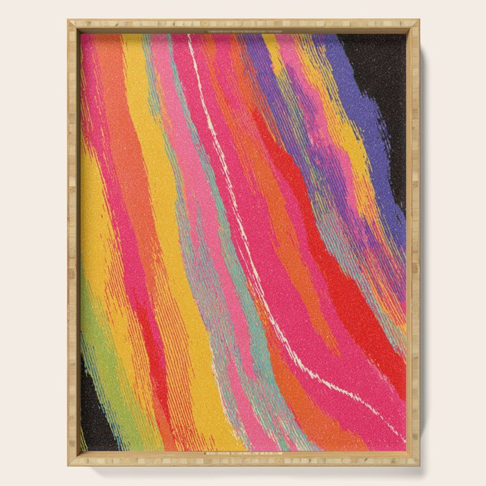 Bold Abstract Color Flow in Neon and Sunset Tones Serving Tray Gallery Image 1