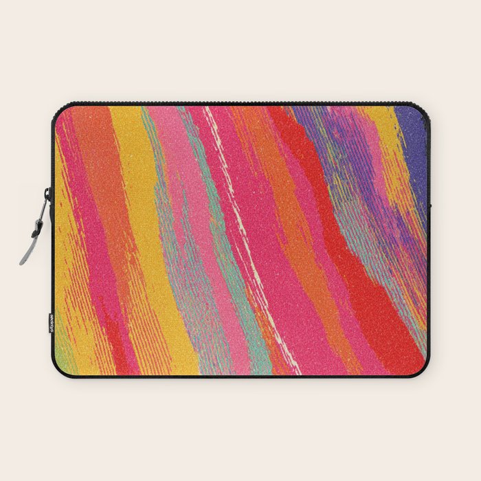 Bold Abstract Color Flow in Neon and Sunset Tones Laptop Sleeve Gallery Image 1