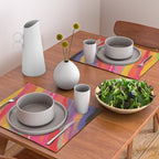 Bold Abstract Color Flow in Neon and Sunset Tones Placemat Gallery Image 2