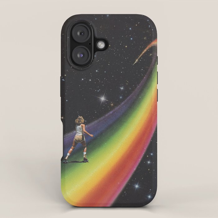 Retro Cosmic Rainbow Roller Skating iPhone Case Gallery Image 1