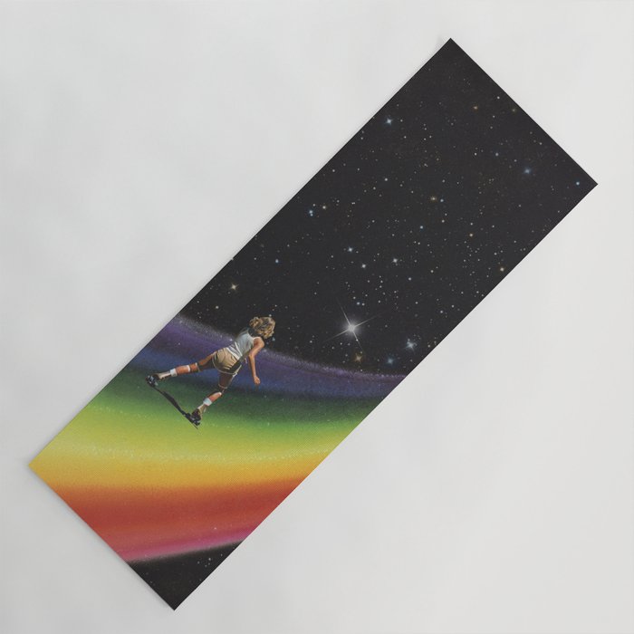 Retro Cosmic Rainbow Roller Skating Yoga Mat Gallery Image 1
