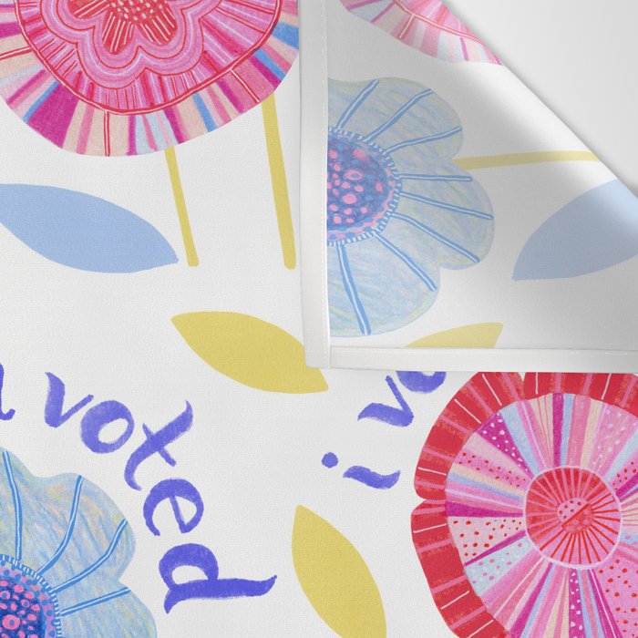 United We Grow - Vote | Floral in Red, Pink, & Blue Wall Tapestry Gallery Image 3