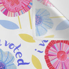 United We Grow - Vote | Floral in Red, Pink, & Blue Wall Tapestry Gallery Image 3