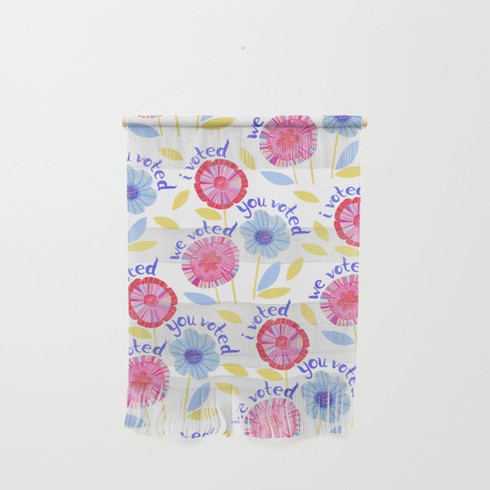 United We Grow - Vote | Floral in Red, Pink, & Blue Wall Hanging Gallery Image 1