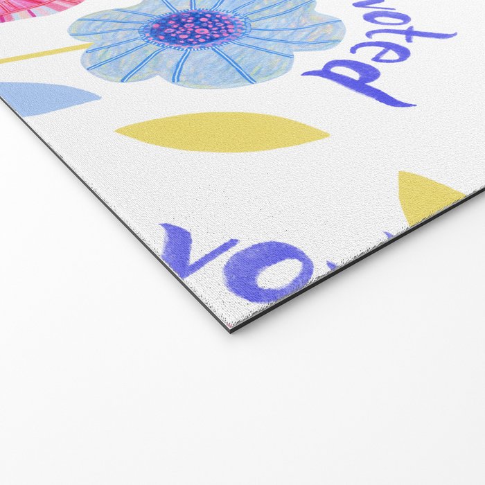 United We Grow - Vote | Floral in Red, Pink, & Blue Welcome Mat Gallery Image 2