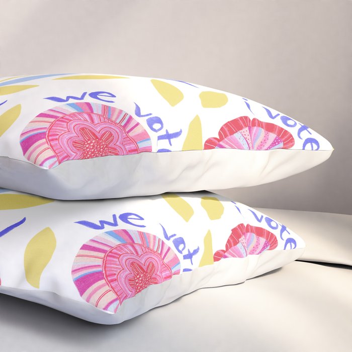 United We Grow - Vote | Floral in Red, Pink, & Blue Pillow Sham Gallery Image 3