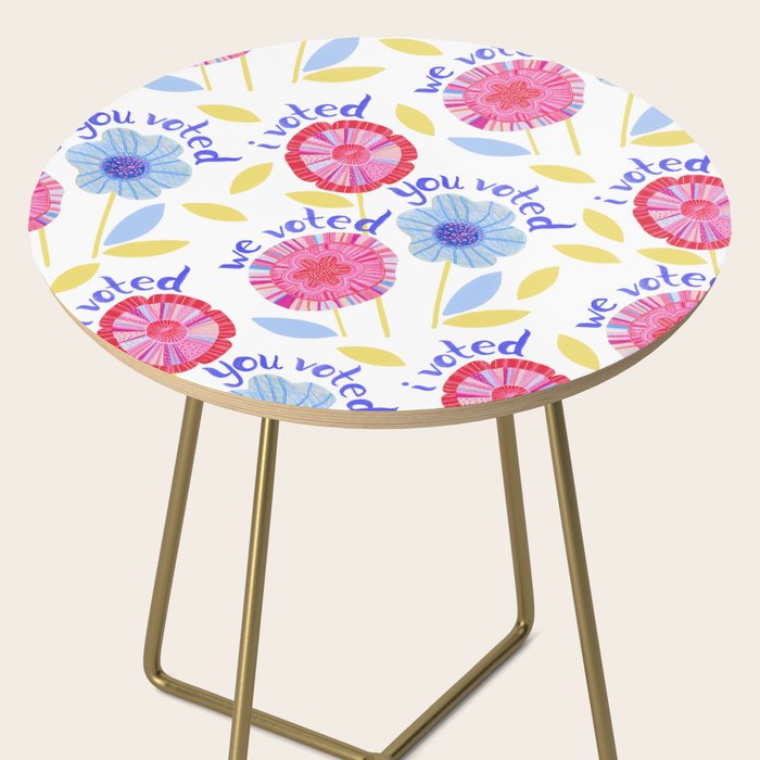 United We Grow - Vote | Floral in Red, Pink, & Blue Side Table Gallery Image 2