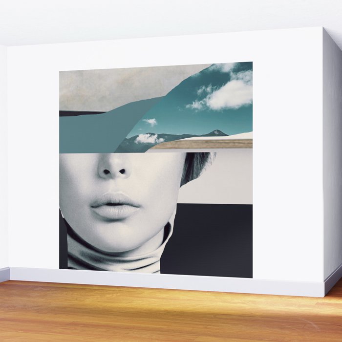 woman portrait /collage 3 Wall Mural Gallery Image 2