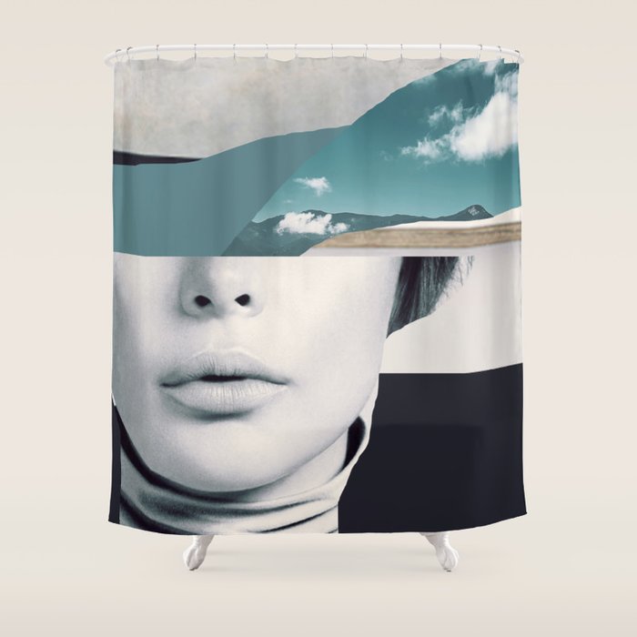 woman portrait /collage 3 Shower Curtain Gallery Image 1