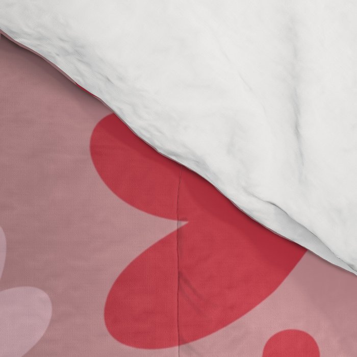 Hearts and Flowers on Tea Rose Pink Comforter Gallery Image 4