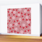 Hearts and Flowers on Tea Rose Pink Wall Mural Gallery Image 2