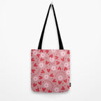 Hearts and Flowers on Tea Rose Pink Tote Bag Gallery Image 2