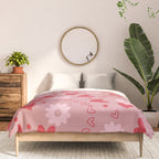 Hearts and Flowers on Tea Rose Pink Comforter Gallery Image 3