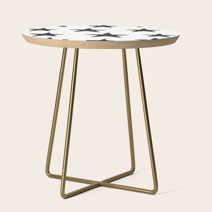 Star Pattern Black On White Side Table Gallery Image 1