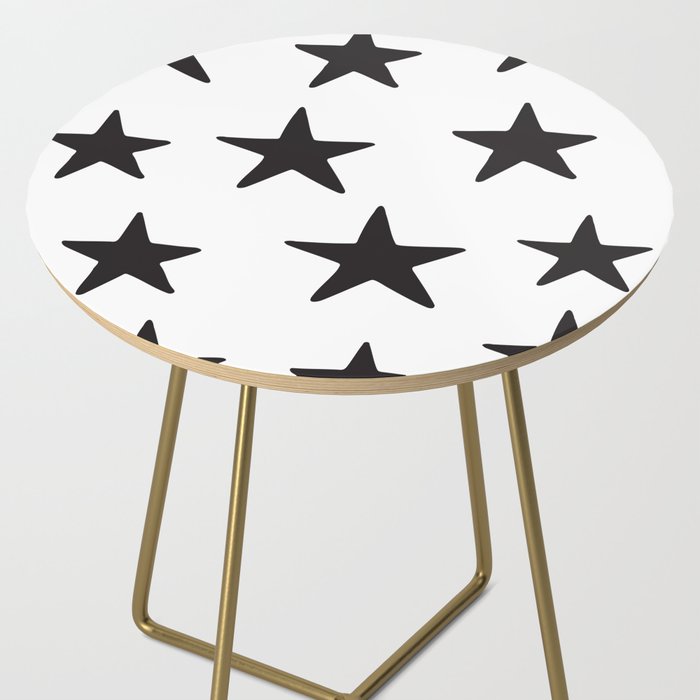 Star Pattern Black On White Side Table Gallery Image 2