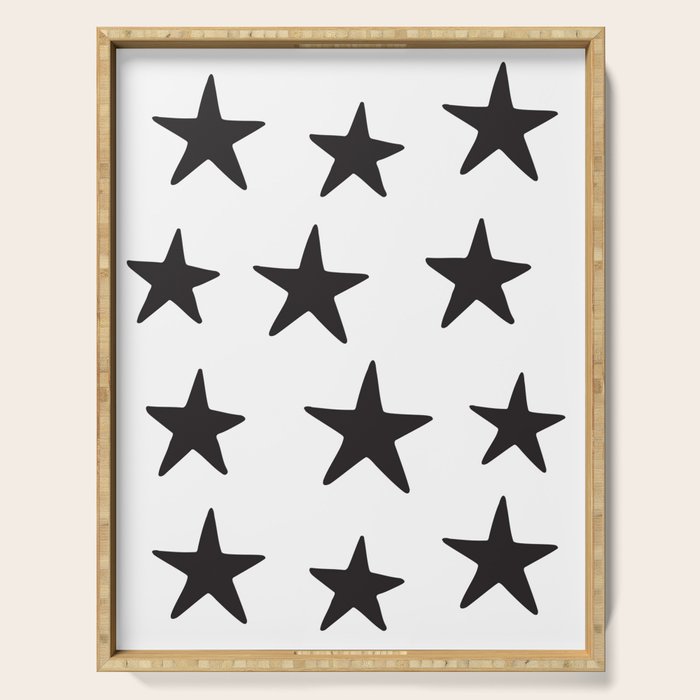 Star Pattern Black On White Serving Tray Gallery Image 1