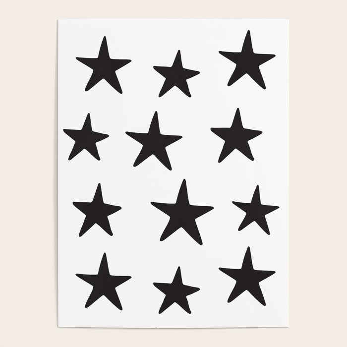 Star Pattern Black On White Poster Gallery Image 4